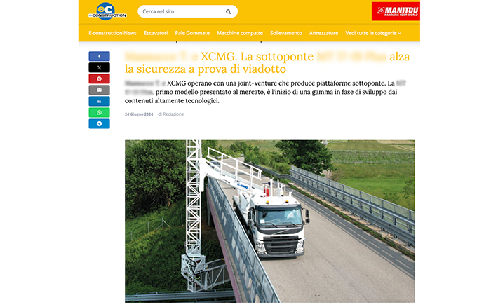 欧洲媒体e-CONSTRUCTION点赞皇家国际桥梁检测车